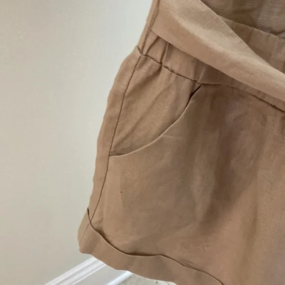 XOXO khaki Romper with jewel accents. Like new. Size M - Picture 5 of 6